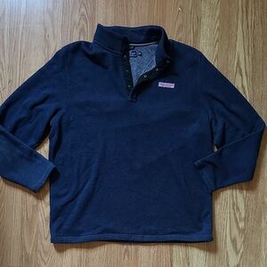 Vineyard Vines Men's Navy Button-Up Sweater